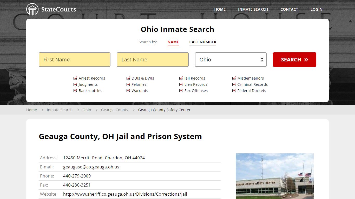 Geauga County, OH Jail and Prison System - State Courts